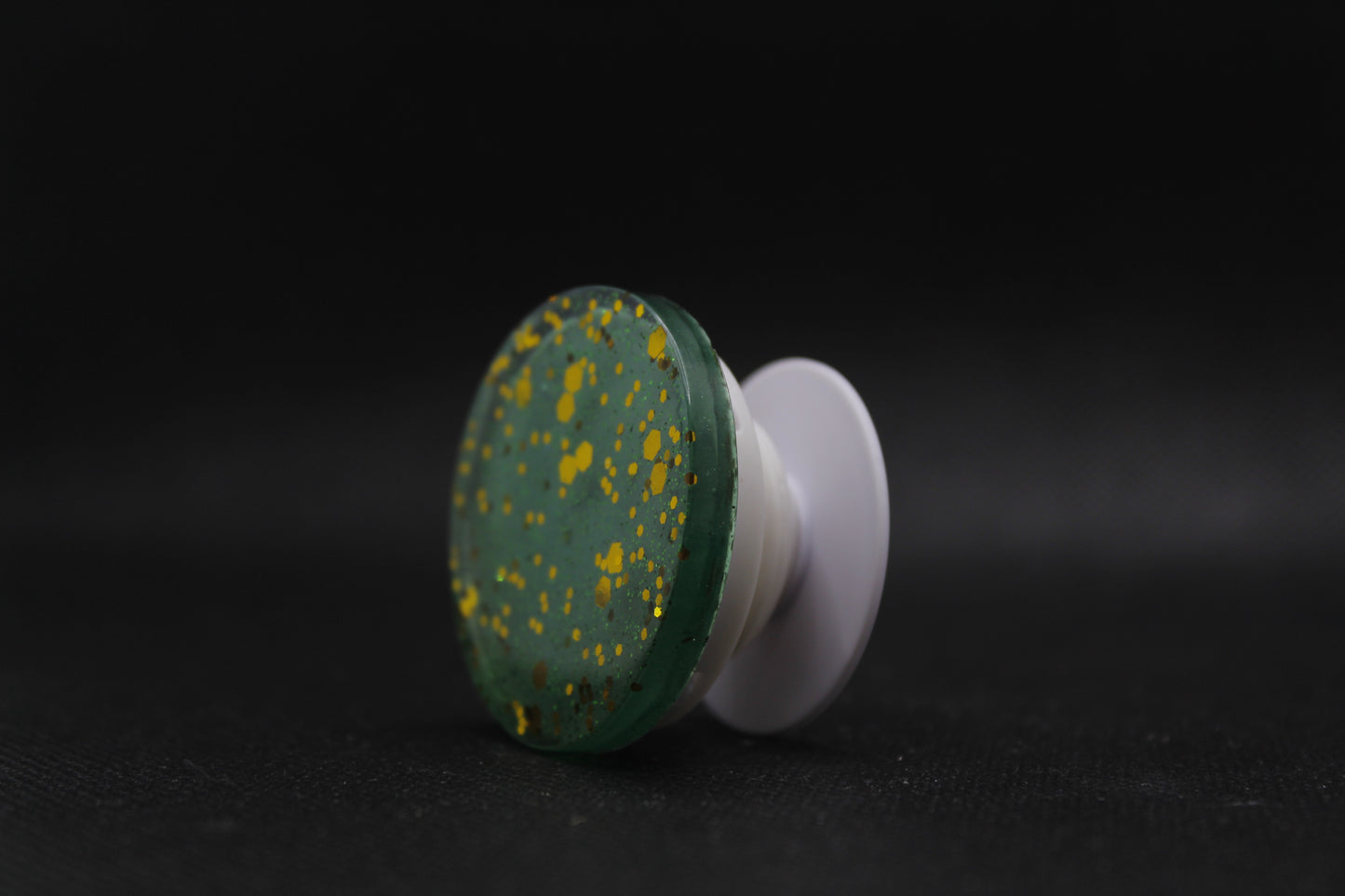 Popsocket rond vert à paillettes