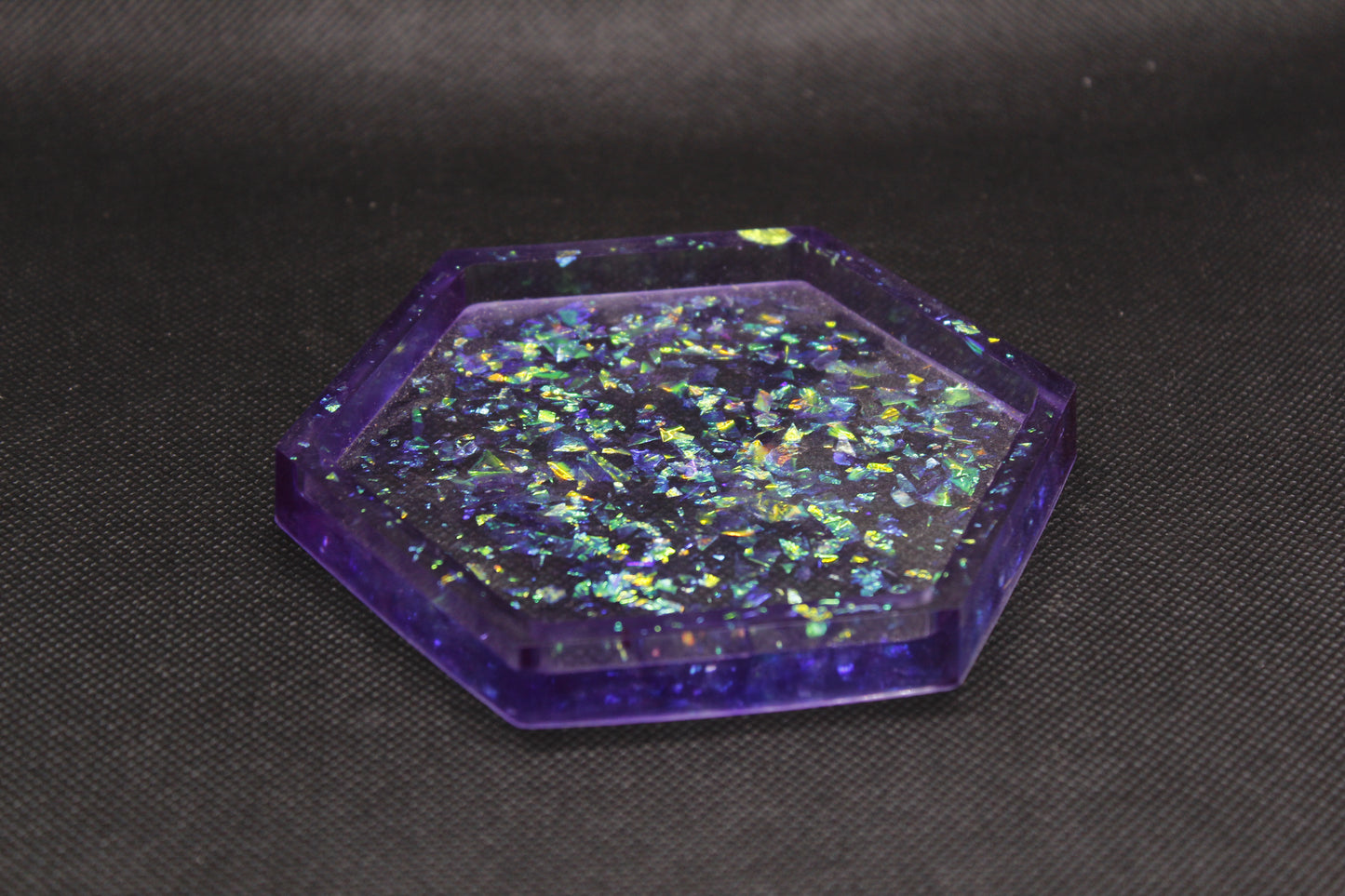 Vide poches violet à paillettes