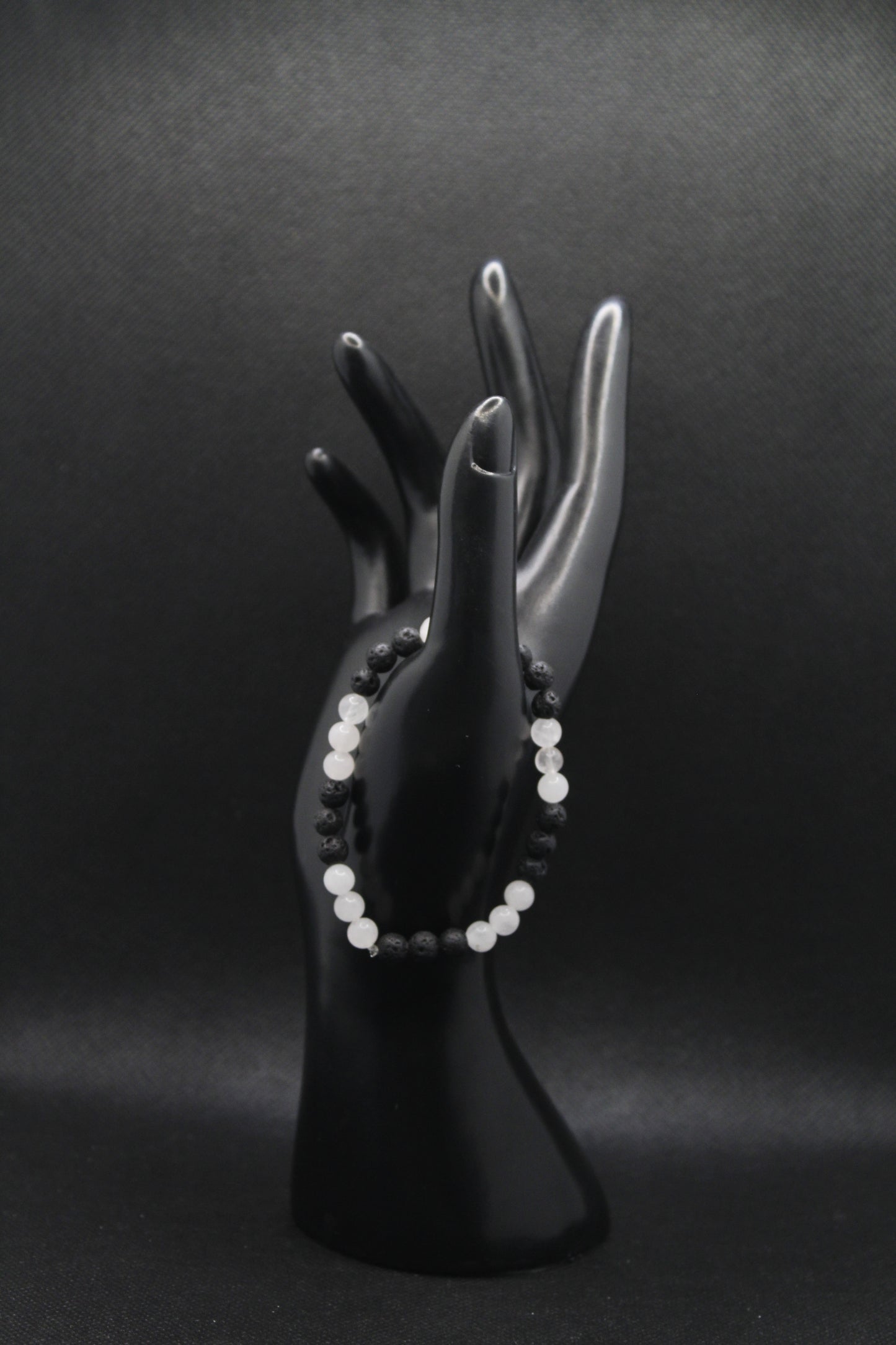 Bracelet pierre volcanique et quartz rose