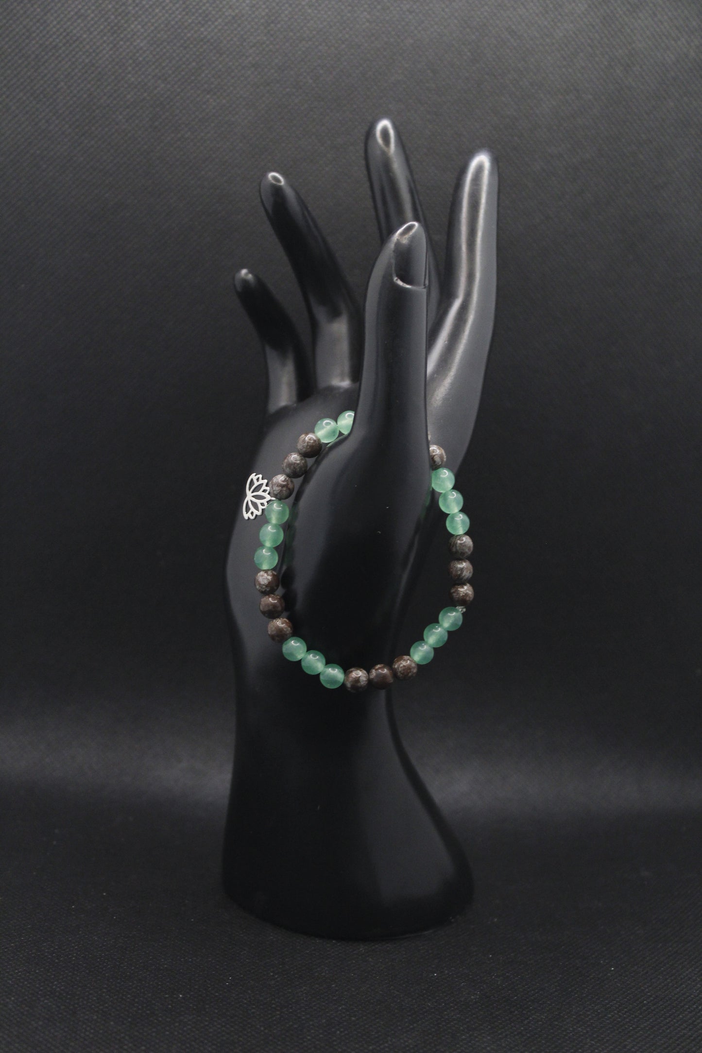 Bracelet obsidienne neige et aventurine