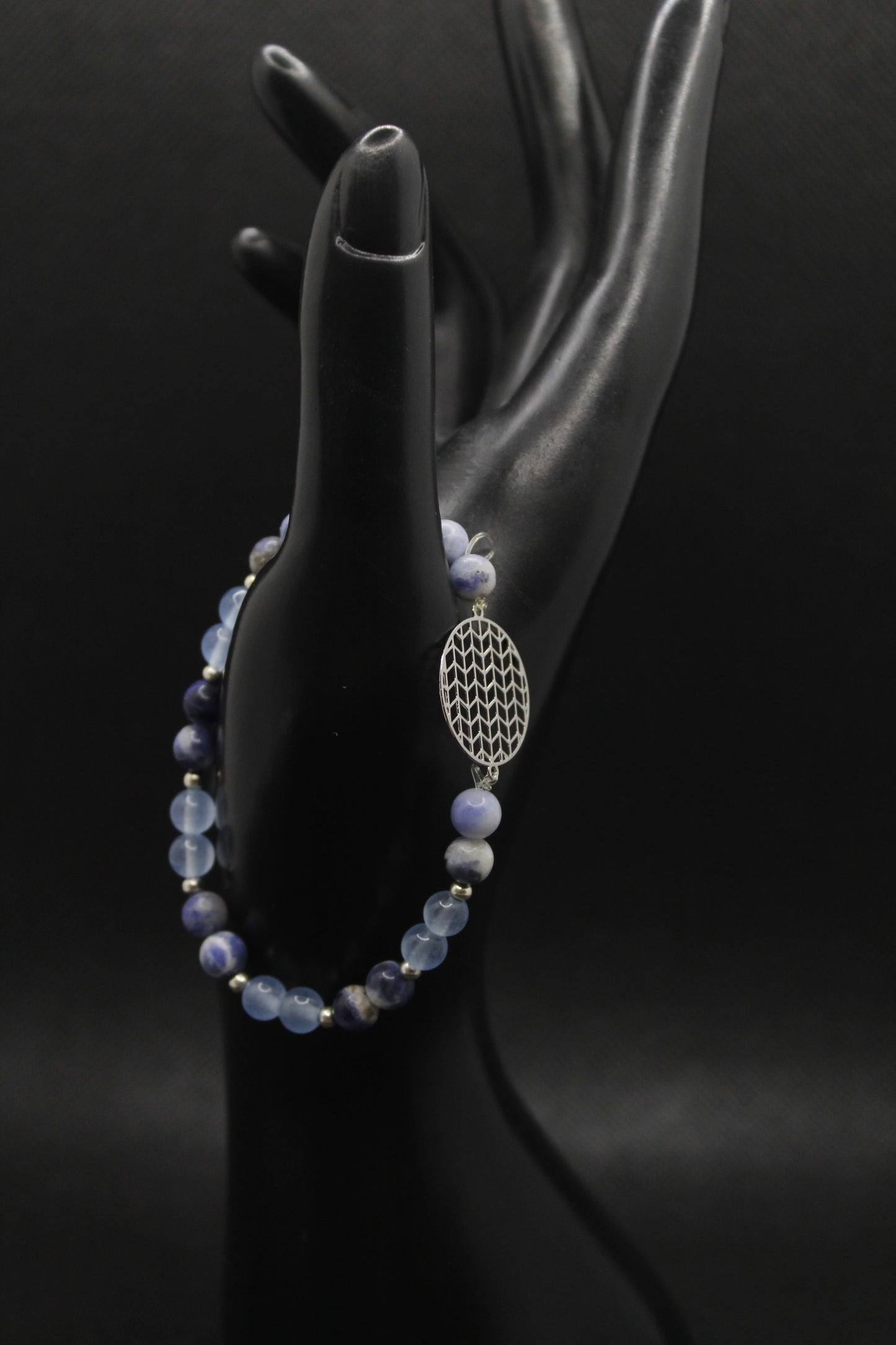Bracelet calcédoine et sodalite