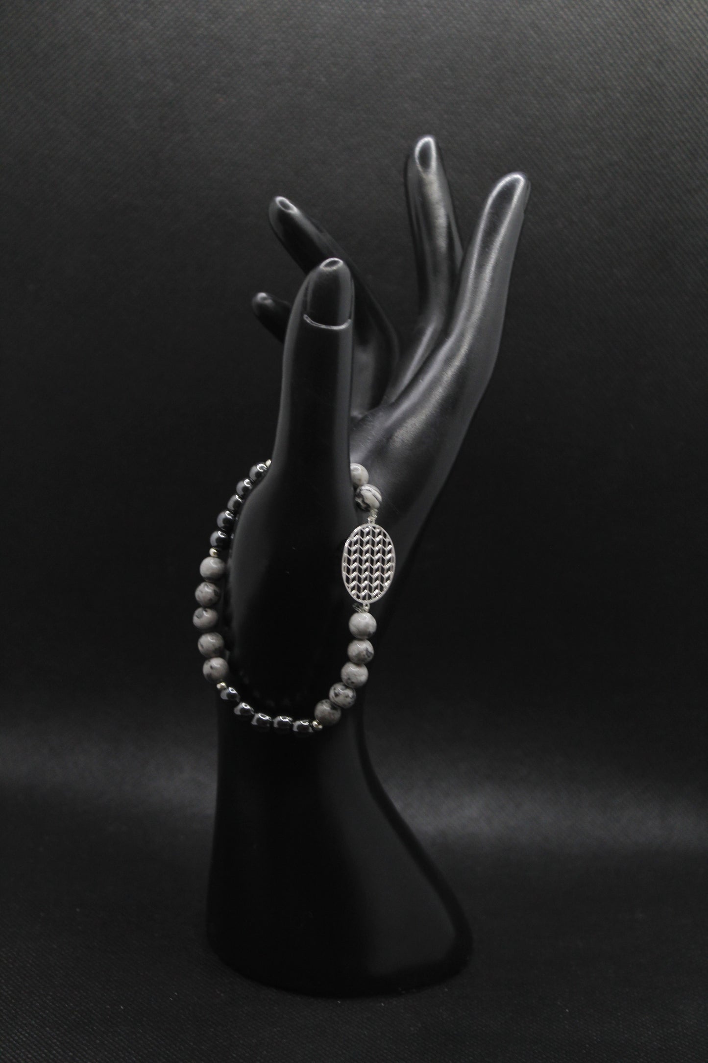 Bracelet hématite et jaspe picasso