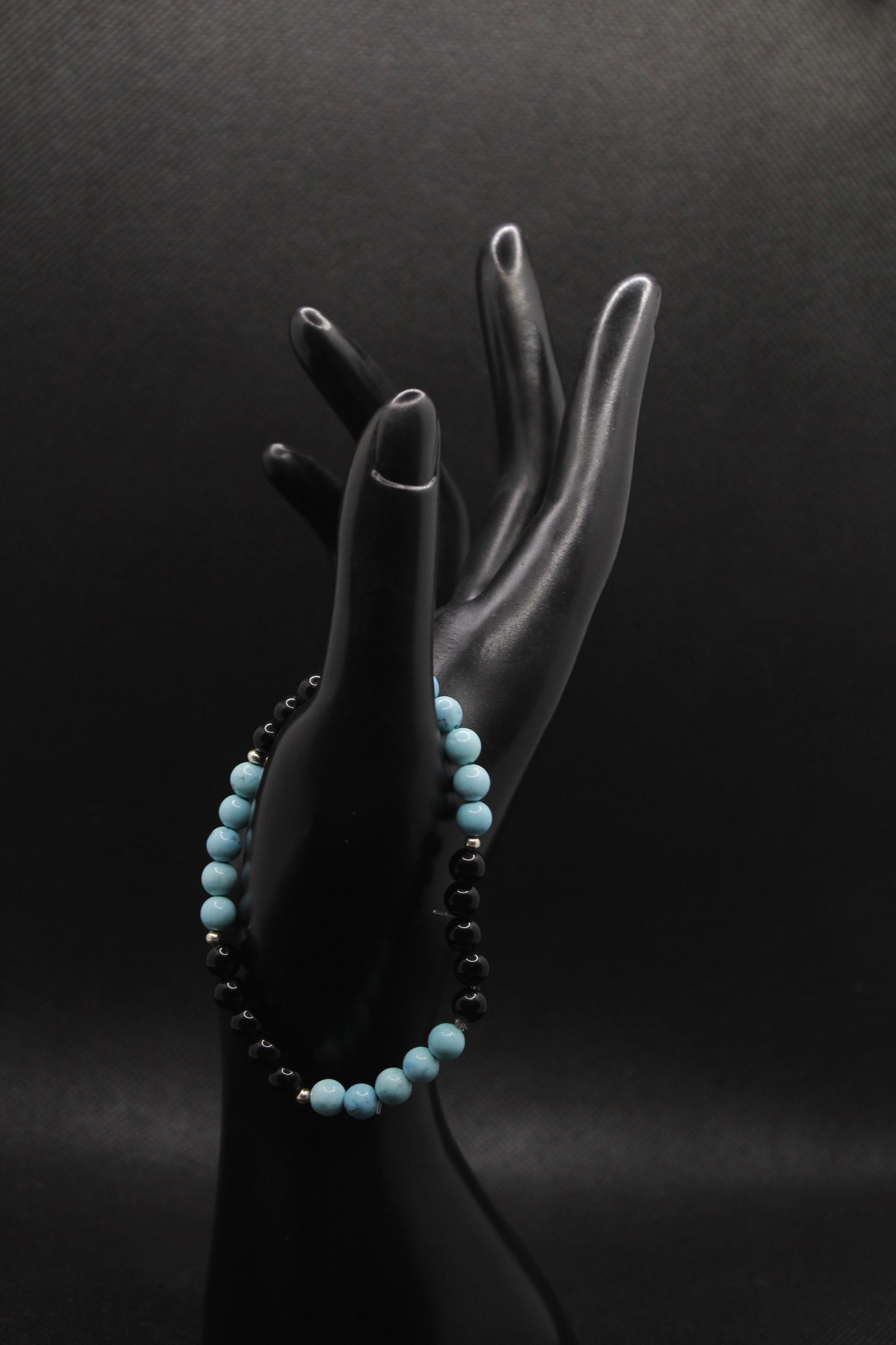 Bracelet turquoise et obsidienne