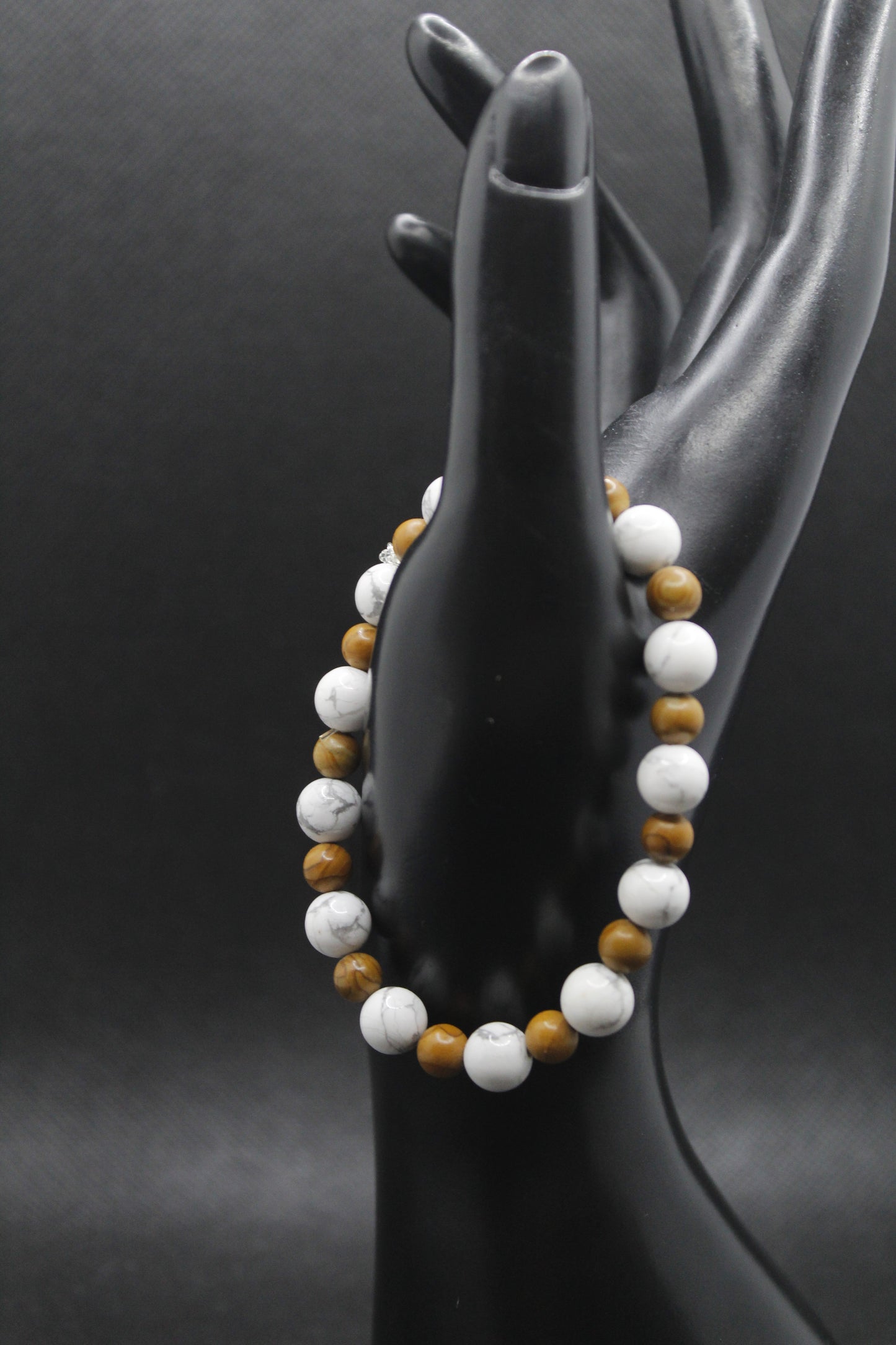 Bracelet howlite et wood jasper
