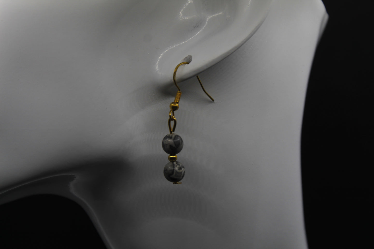 Boucle d'oreilles jaspe picasso