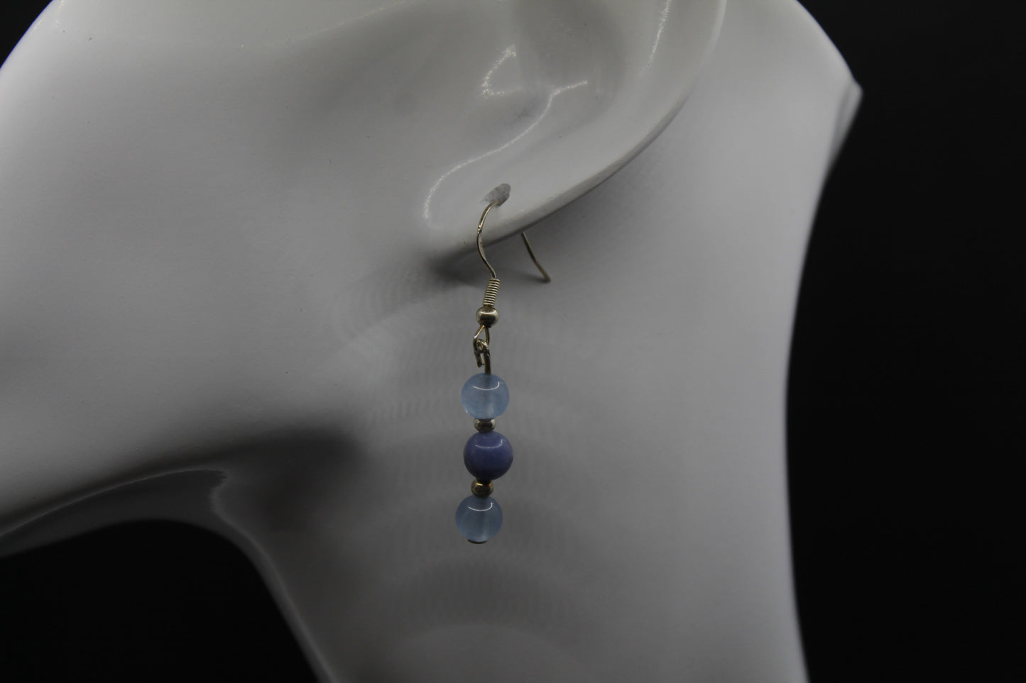 Boucle d'oreilles calcédoine et sodalite