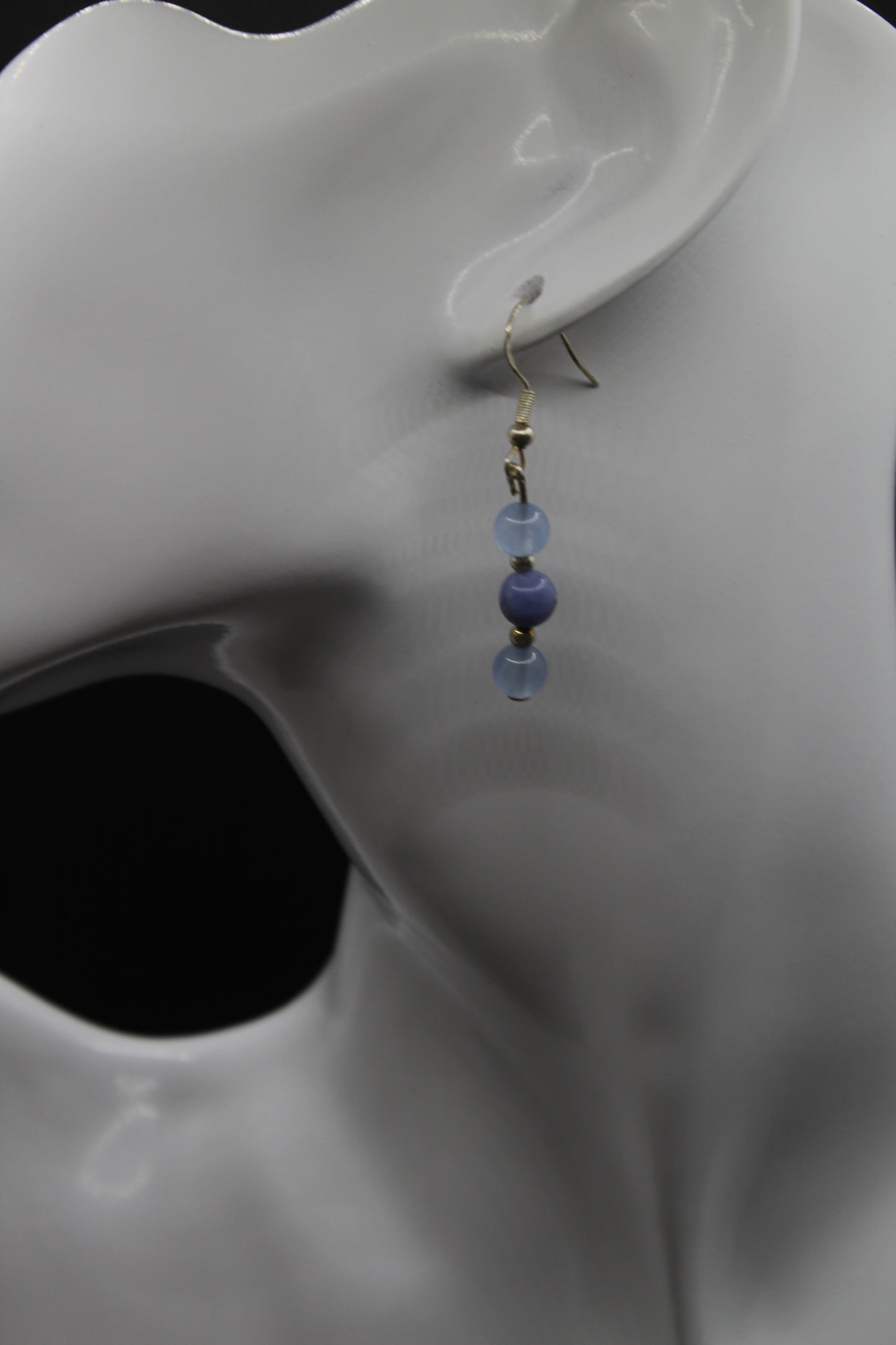 Boucle d'oreilles calcédoine et sodalite