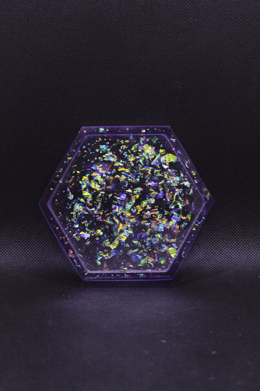 Vide poches violet à paillettes