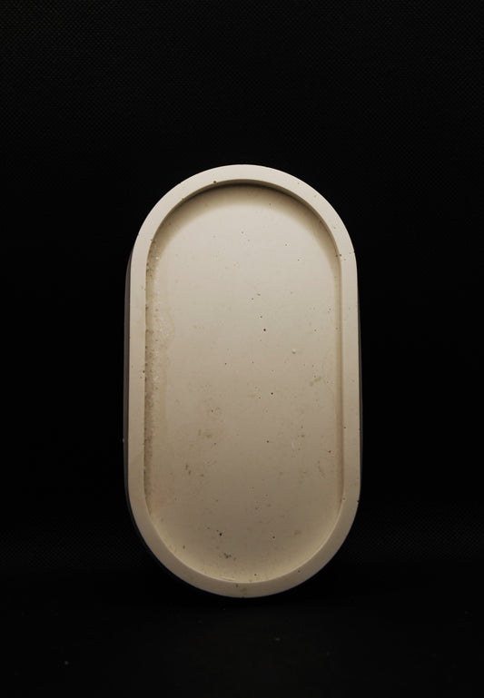 Vide poches ovale blanc crème
