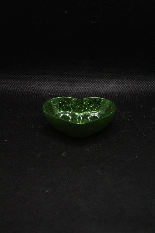 Vide poches coeur vert à paillettes