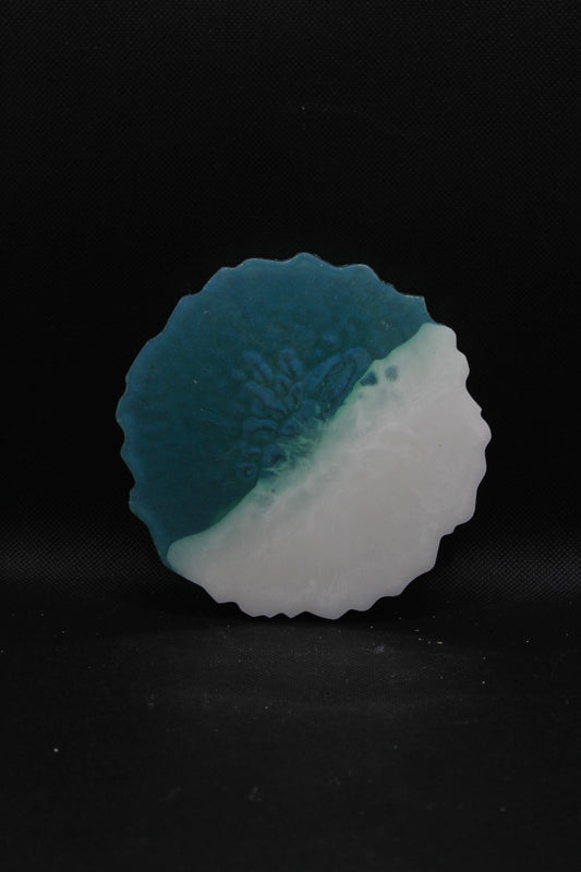 Dessous de verres blanc et bleu vert