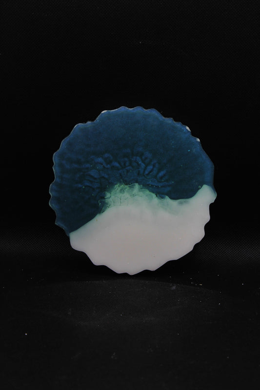Dessous de verres blanc et bleu vert