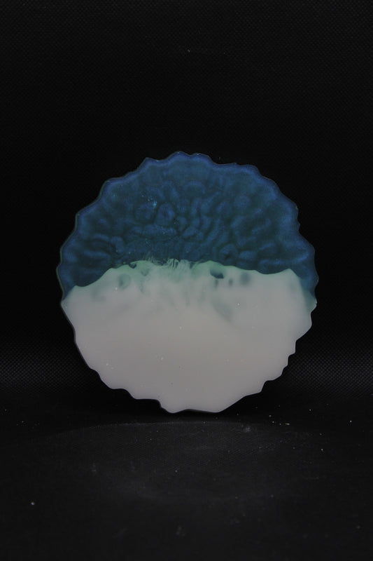Dessous de verres blanc et bleu vert