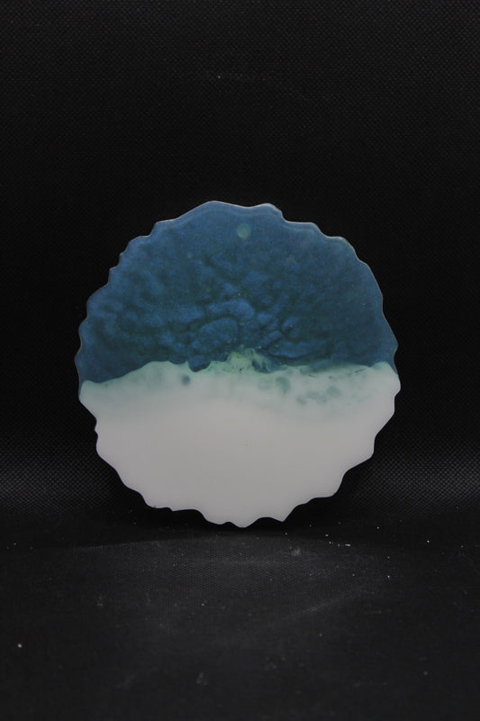 Dessous de verres blanc et bleu vert
