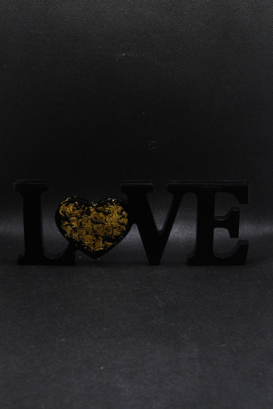 Love noir avec feuilles d'or