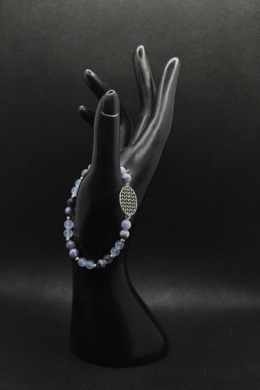 Bracelet calcédoine et sodalite