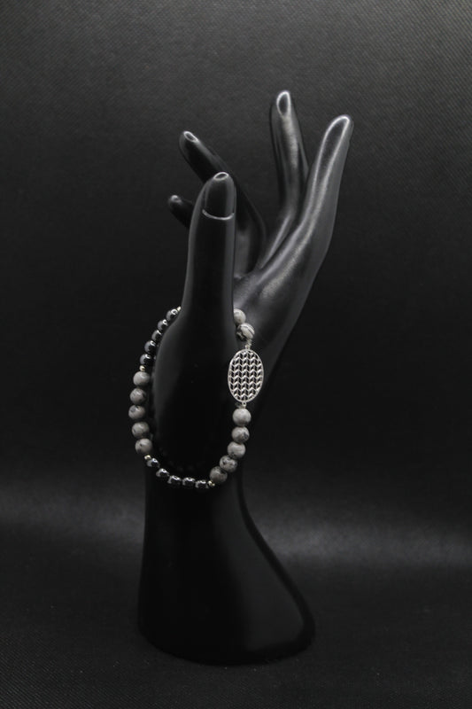 Bracelet hématite et jaspe picasso