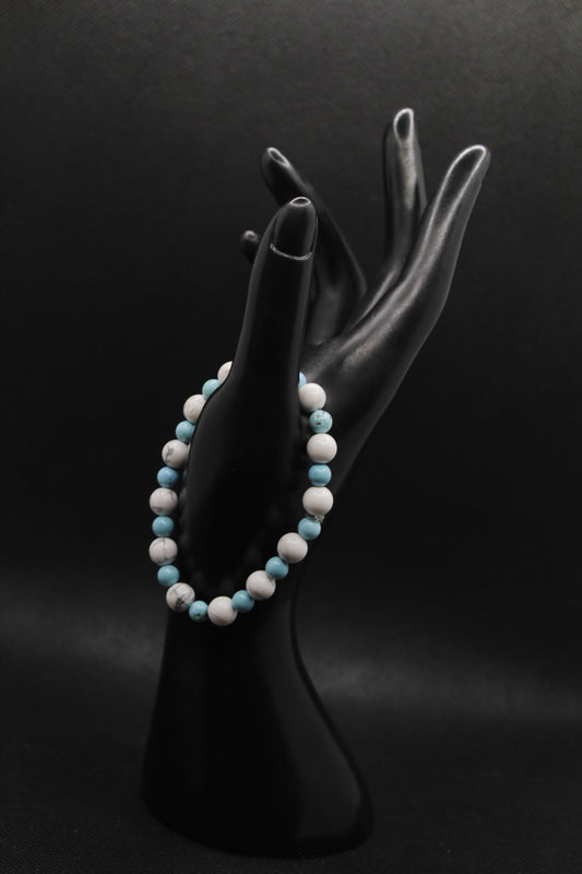 Bracelet howlite et turquoise