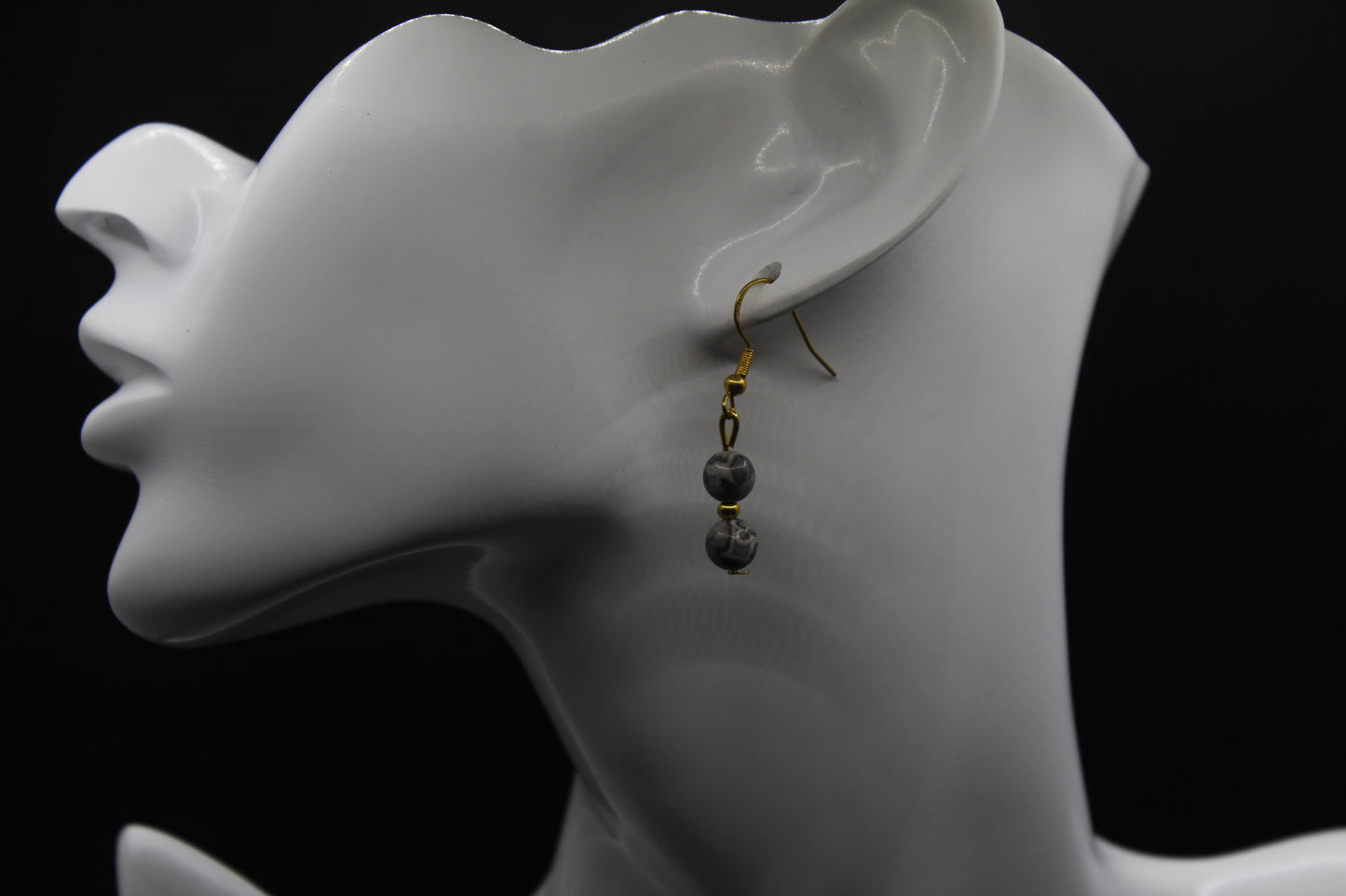 Boucle d'oreilles jaspe picasso