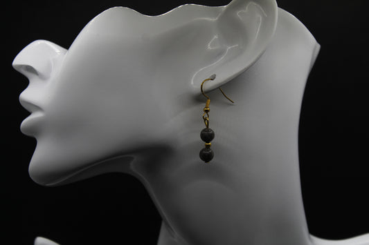 Boucle d'oreilles obsidienne neige