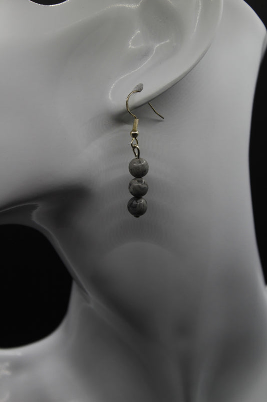 Boucle d'oreilles jaspe picasso
